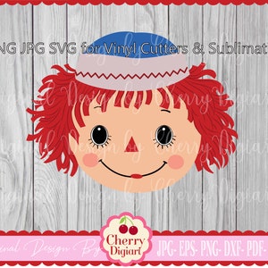 Vintage Raggedy Ann and Andy Svg Png Silhouette and Cricut Cut Design ...