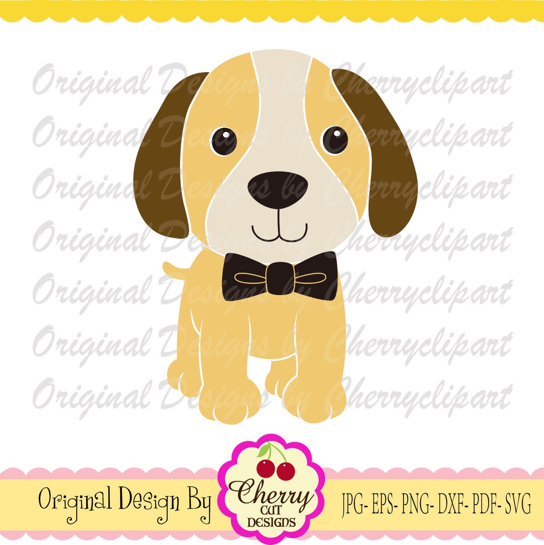 Puppy Svg Png, Pyppy With Bowtie Svg, Animal Svg Clip Art,t-shirt Iron ...