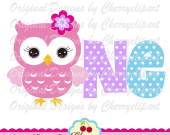Owl One svg, Birthday One Party svg Silhouette & Cricut Cut Files, Clip art, T-shirt iron on, Tranfer printing  BIR102
