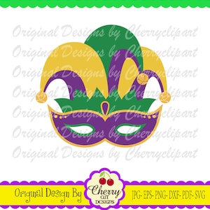 Mardi Gras Jester Mask svg, Carnival svg, Mardi Gras svg Silhouette Cut Files  MG018