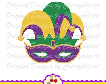 Mardi Gras Jester Mask svg, Carnival svg, Mardi Gras svg Silhouette Cut Files  MG018