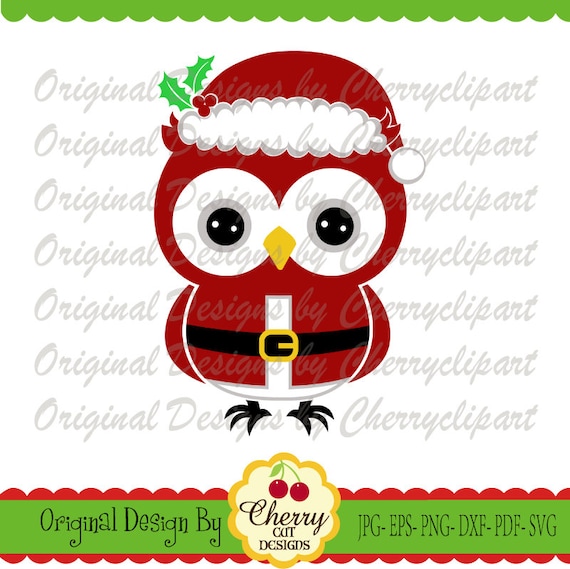 Christmas Santa Claus Owl Svg Dxf Christmas Silhouette Etsy