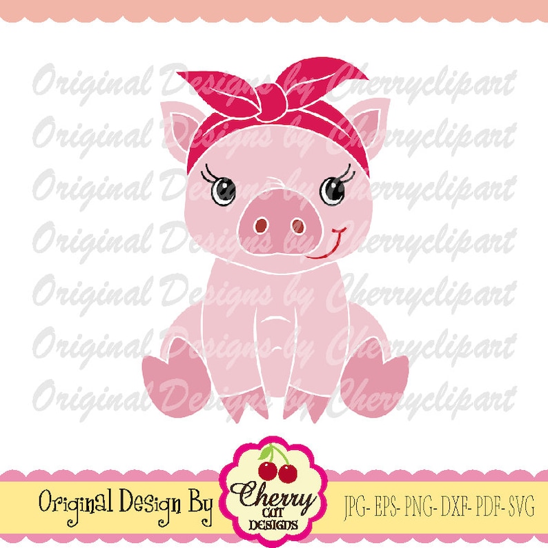 Download Bandana baby piggy SVG baby pig svg Silhouette & Cricut ...