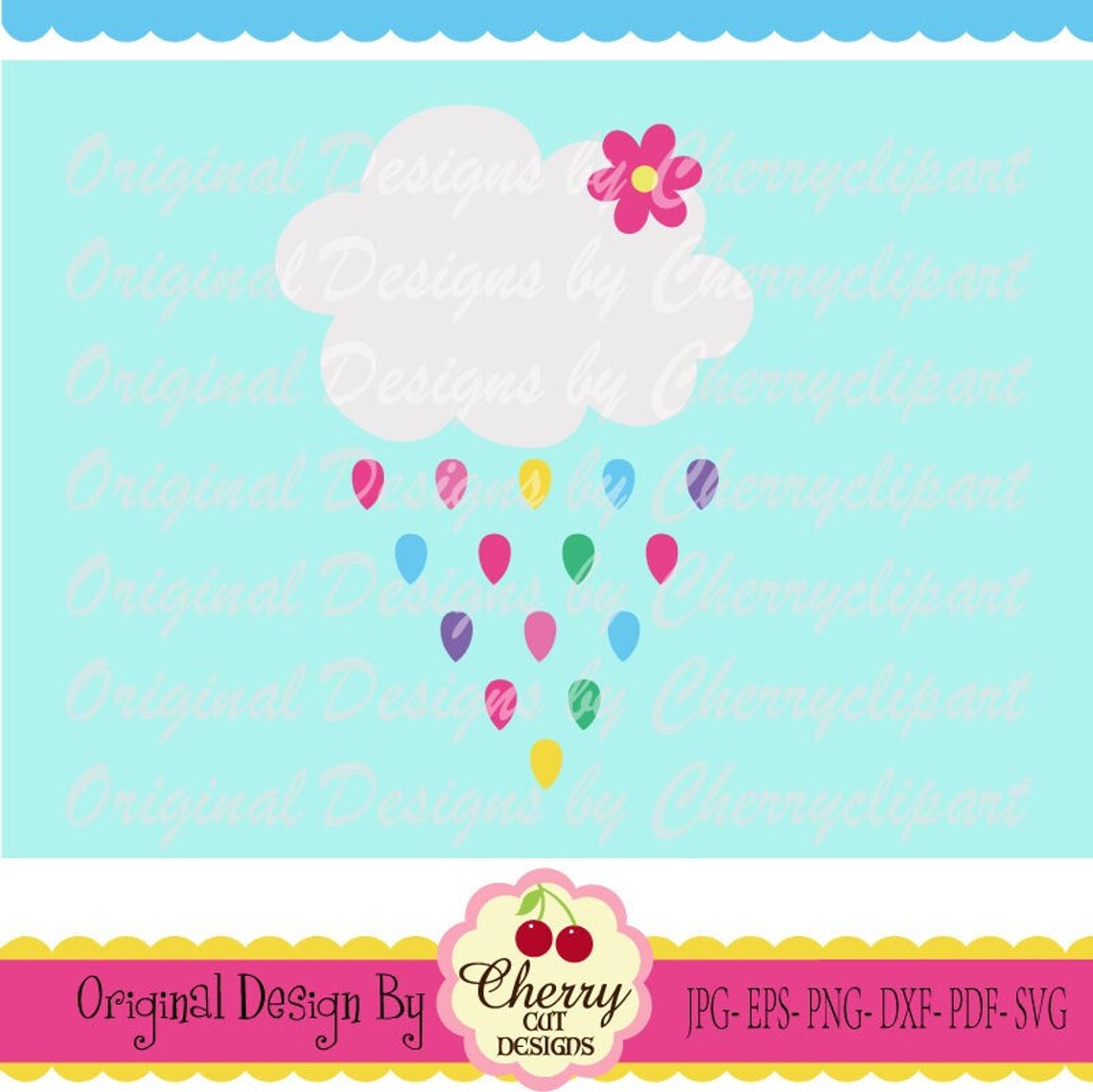 Colorful Rain Cloud Svg Summer Cloud Svg Silhouette & Cricut - Etsy