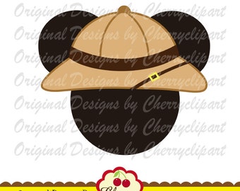 Mickey Mouse Safari Hat Design SVG PNG Files for DIY Projects