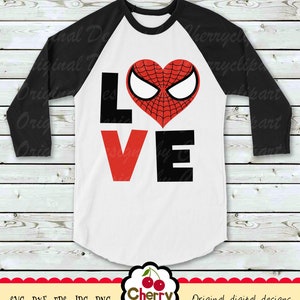 Meninos Dia dos Namorados Homem-Aranha Coração SVG PNG JPG - Download instantâneo