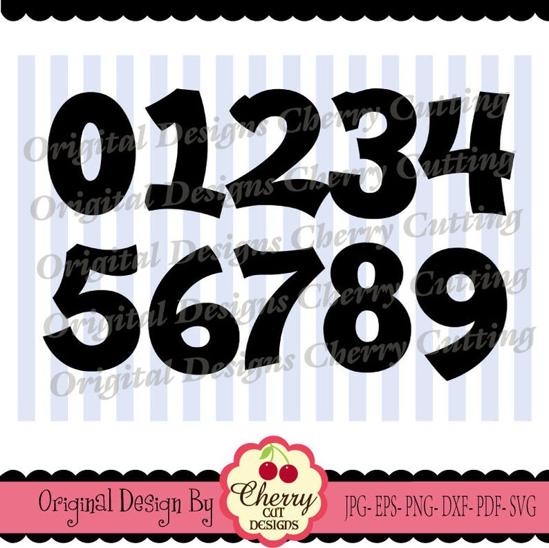 Download Birthday Numbers SVG DXF Plain Numbers 0-9 Silhouette & Cricut | Etsy