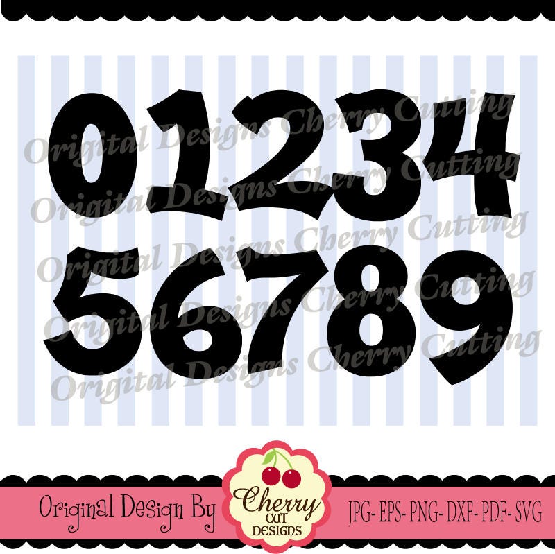 Download Birthday Numbers SVG DXF Plain Numbers 0-9 Silhouette ...