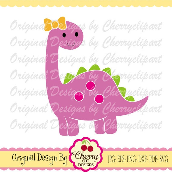 Download Svg Dxf Dinosaur Svg Dinosaur With Bow Svg Animal Svg Etsy