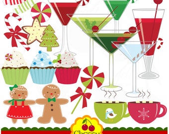 Christmas png Sweet Treats and Holiday Drinks png clipart set