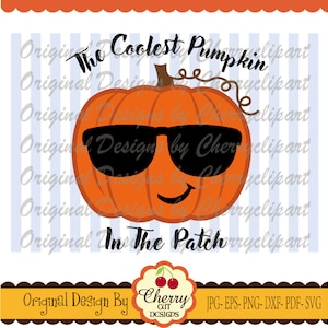 Coolest Pumpkin PNG SVG: Halloween Sublimation Art & Cut File (Digital Download)