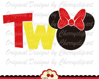 Minnie Mouse Birthday TWO PNG SVG for sublimation art (Digital Download)