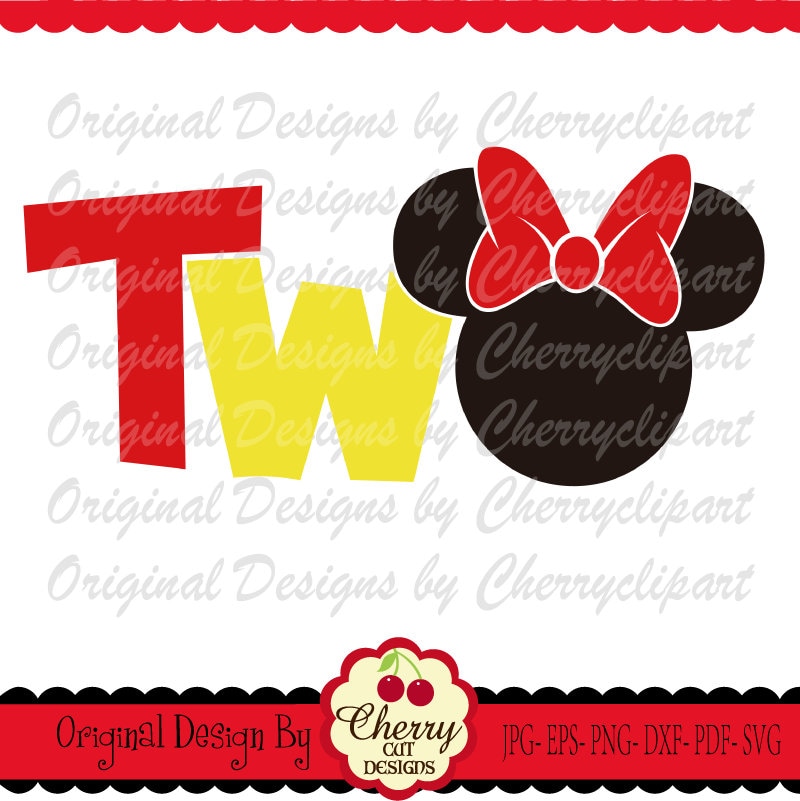 Birthday TWO Svg Minnie TWO Svg Silhouette & Cricut Cut | Etsy UK