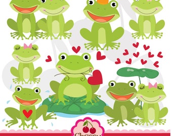 Sweet Froggie digital clipart set-Personal and Commercial Use-paper crafts,card making,scrapbooking,web design