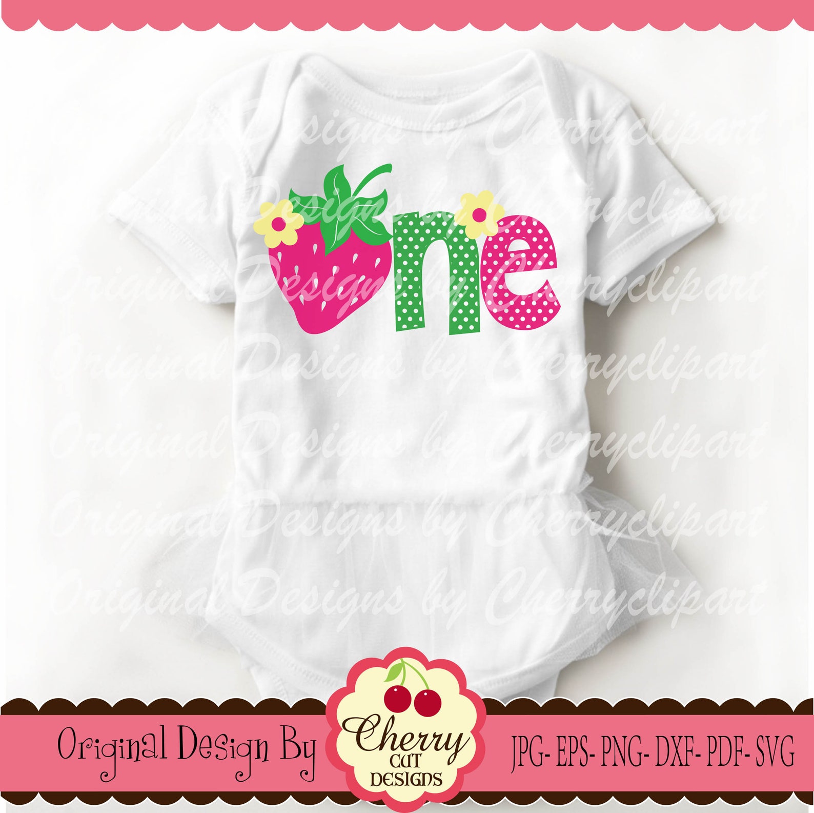 Strawberry ONE SVG DXF Birthday One Svg Dxf Silhouette & | Etsy