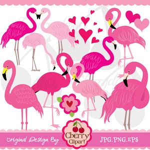 Pink Flamingo,Flamingo clipart,Valentine's Day digital clipart-Personal and Commercial Use-paper crafts,card making,scrapbooking,web design
