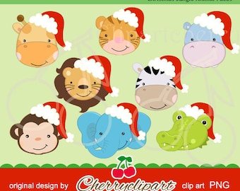 Christmas Jungle Animals digital clipart for-Personal and Commercial Use-paper crafts,card making,scrapbooking