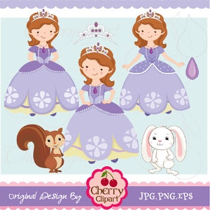 Sofia Princess Clipart Set: Fairytale Graphics (Digital Download)