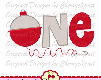 Bobber ONE PNG SVG: Fishing Birthday Sublimation Art and Cut Files (Digital Download)