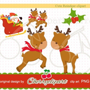 Süße Redeer ClipArt-persönliche und kommerzielle Nutzung - Papier Handwerk, Kartenherstellung, Scrapbooking