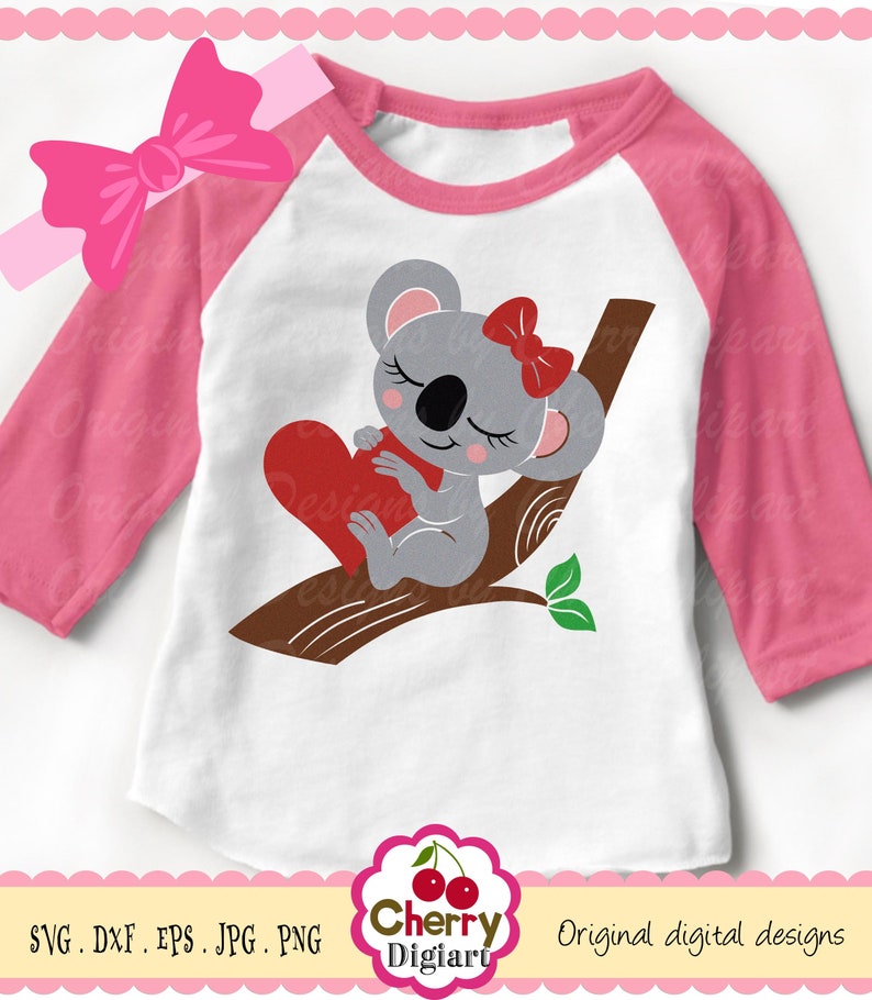 Download Valentines Day Koala svg Baby Koala with heart svg ...