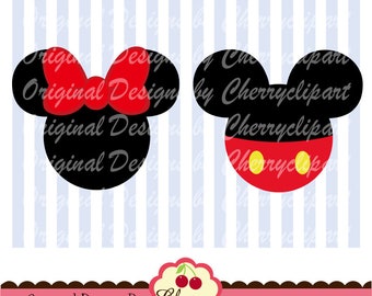 Mouse ears SVG,Mickey and Minnie Silhouette svg png Silhouette & Cricut Cut Files BSCH05