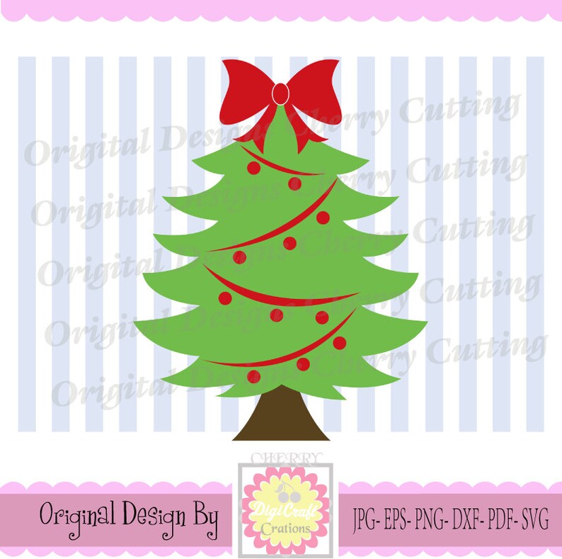 Download Christmas tree SVG Christmas tree with bow SVG Christmas ...