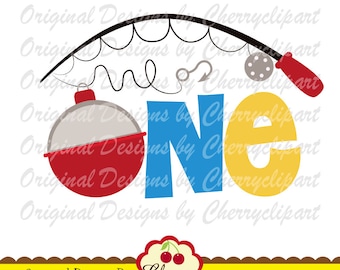 Fishing First Birthday PNG SVG: Bobber One Design (Digital Download)