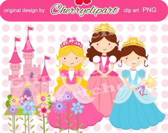 Princess Digital Clipart-Personal and Commercial Use-paper crafts, card making, scrapbooking