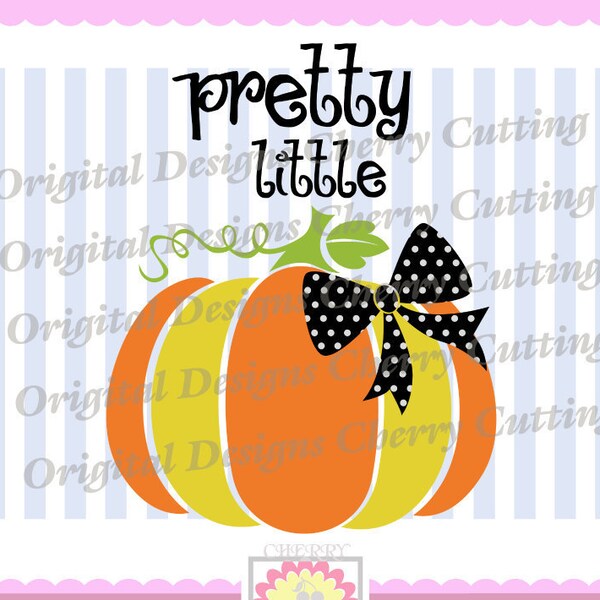 Pretty Little Pumpkin, Halloween Little Pumpkin SVG, Halloween Silhouette Cut Files, Cricut Cut Files DIGICUT07 -Personal and Commercial Use