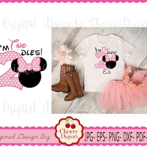 Design SVG PNG da Minnie Twodles para camiseta com transferência térmica | Modelo de edição do Canva