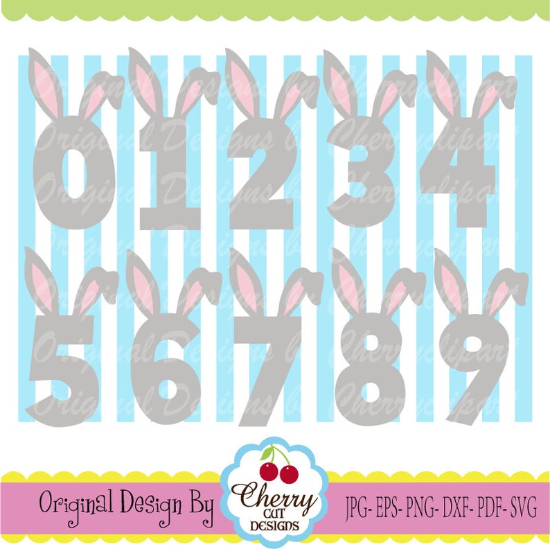 Easter Svgrabbit Numbers bunny Numbers Rabbit Numbers Etsy