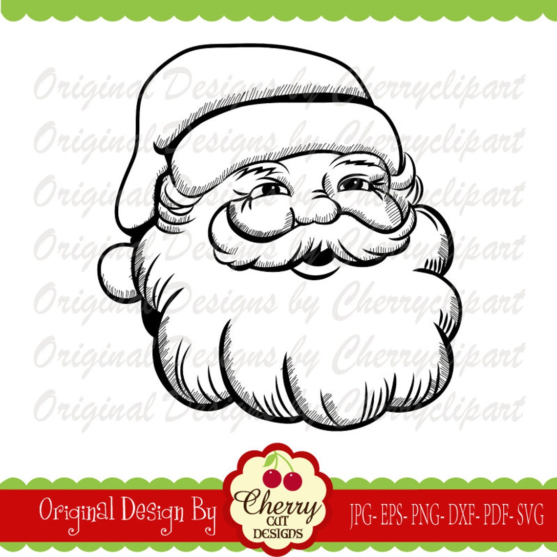 Christmas Santa Claus SVG Santa Face Svg Silhouette Cut - Etsy