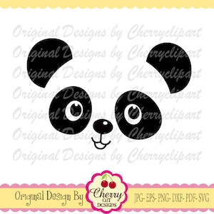Panda Face SVG: Silhouette & Cricut Cut Design (Digital Download)