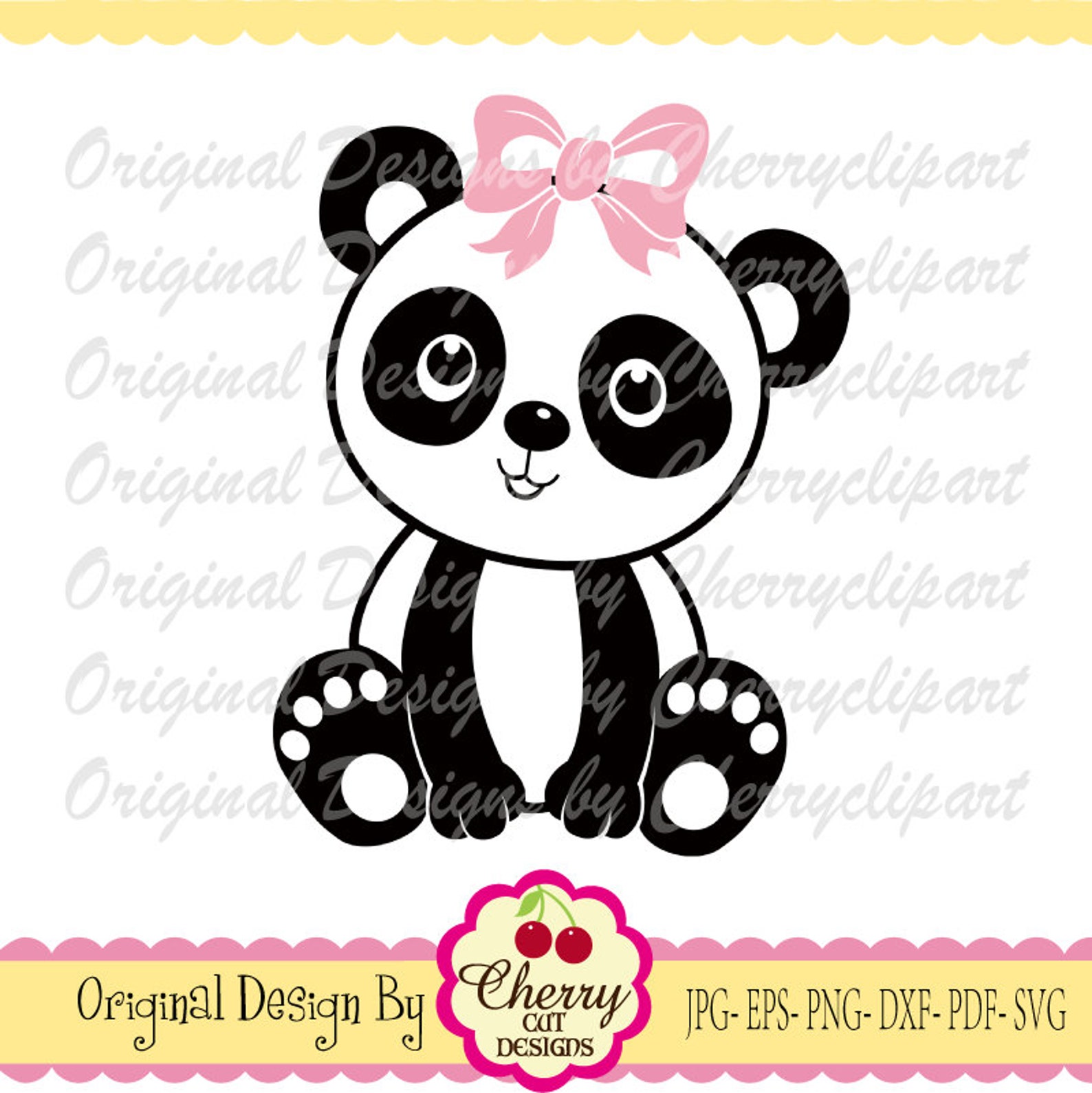 Download Panda Svg dxf Baby Panda girl Svg Animal SVG Silhouette & | Etsy