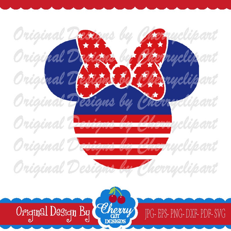 4th of July Minnie SVG DXF Independence Day Silhouette ...