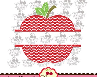 Split School Chevron Apple Svg dxf eps Back to School Silhouette & Cricut Cut degisn -Personal and Commercial Use SCH10