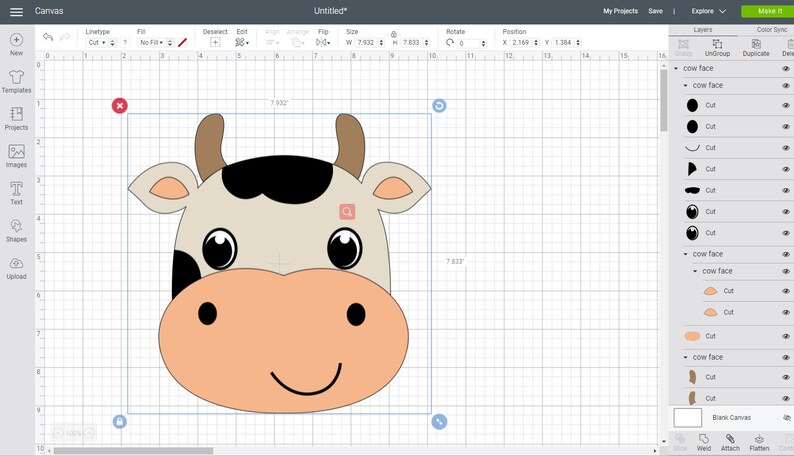Download Cow Face SVG Cow boy SVG Farm Animal svg Silhouette and | Etsy