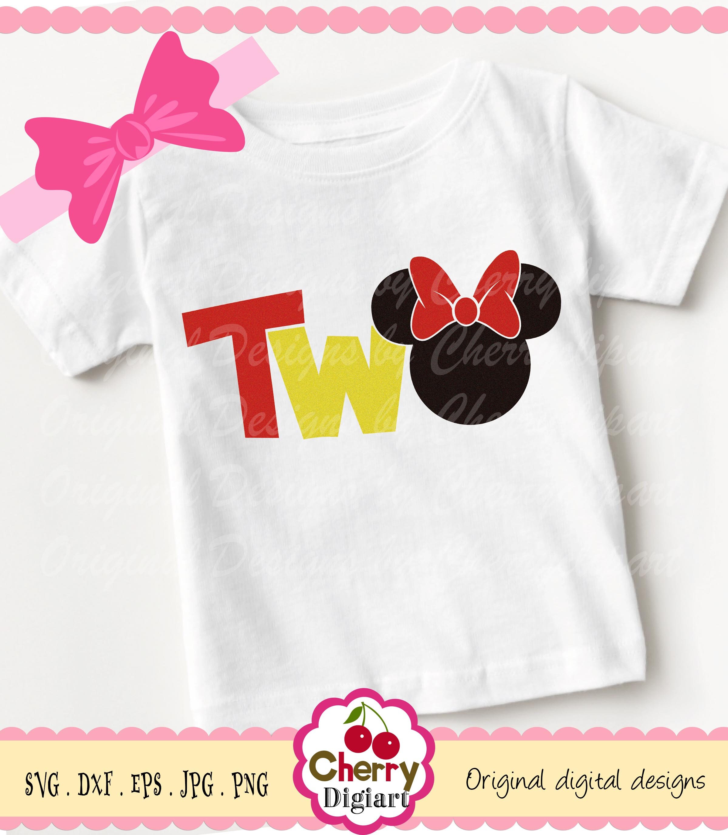 Birthday TWO Svg Minnie TWO Svg Silhouette &amp; Cricut Cut - Etsy UK