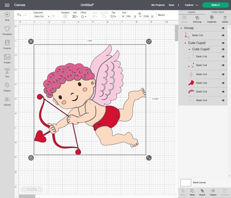 Valentine Cute Cupid Svg Silhouette & Cricut Cut Files Cupid - Etsy