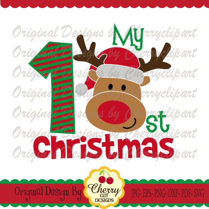 Download My 1st Christmas Reindeer Boy SVG DXF Christmas Reindeer ...