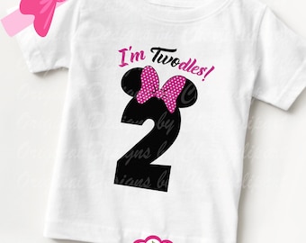 I'm Twodles Minnie number 2 SVG DXF Birthday Silhouette & Cricut Cut Files BIR32 -Personal and Commercial Use