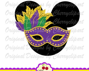 Mardi Gras Mask Mouse Ears SVG: Carnival Cut Files (Personal/Commercial Use)