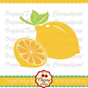 Lemon and lemon slice SVG Dxf, Summer fruits svg Silhouette & Cricut Cut Files BIR04 -Personal and Commercial Use