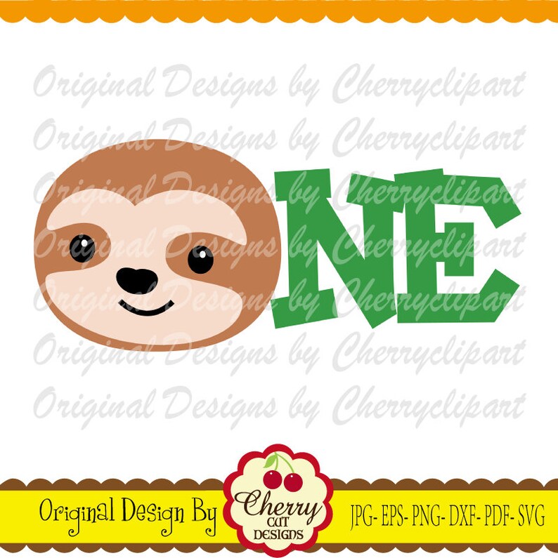 Download Sloth svg Sloth baby boy One svg Birthday One svg Silhouette | Etsy
