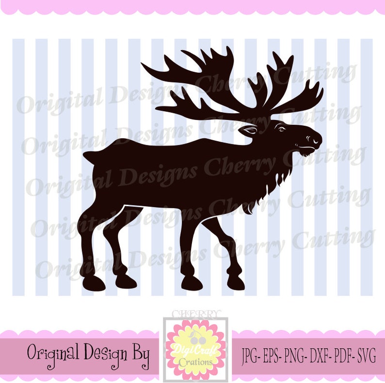 Download Elk Moose SVG eps jpg png Moose Silhouette Christmas | Etsy