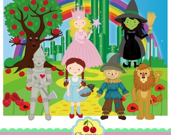 Wizard of OZ Cute Digital Clipart,Dorothy Digital Clip Art -Personal and Commercial Use