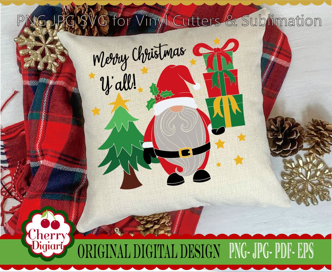 Santa Gnome Svg Png Jpg Silhouette & Cricut Cut Files, Clip Art, T ...