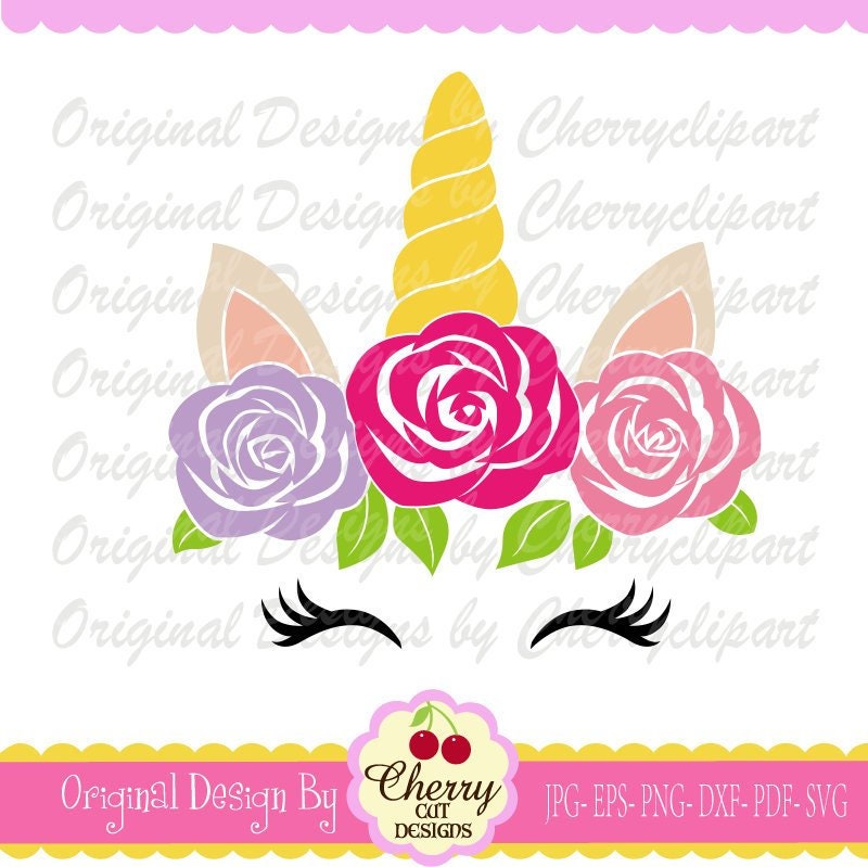 Unicorn SVG DXF Rose Unicorn Flowers Unicorn svg Silhouette & | Etsy