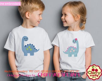 Dinosaur Sketch Embroidery Design for Kids' Apparel & Home Decor